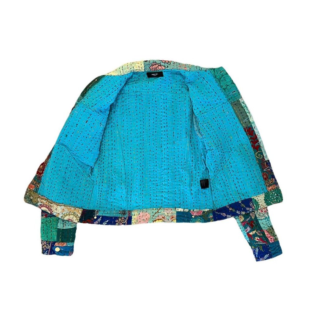Amiri Embroidered Upcycled Patchwork Trucker Jack… - image 3